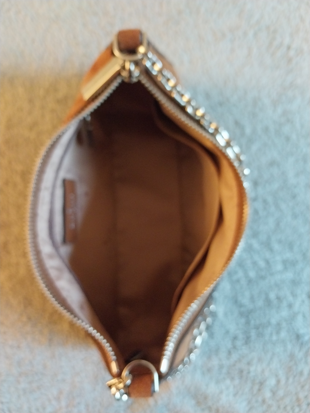 kate spade Brown Suede Shoulder Bag with Silver Chain Strap - Picture 2 of 7